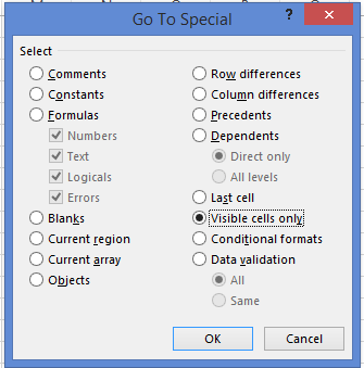 go special dialog box