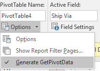 Pivot Table- GETPIVOT 2