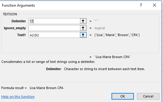 Chatting about Excel and More: TextJoin - An Excel 2016 Text Function